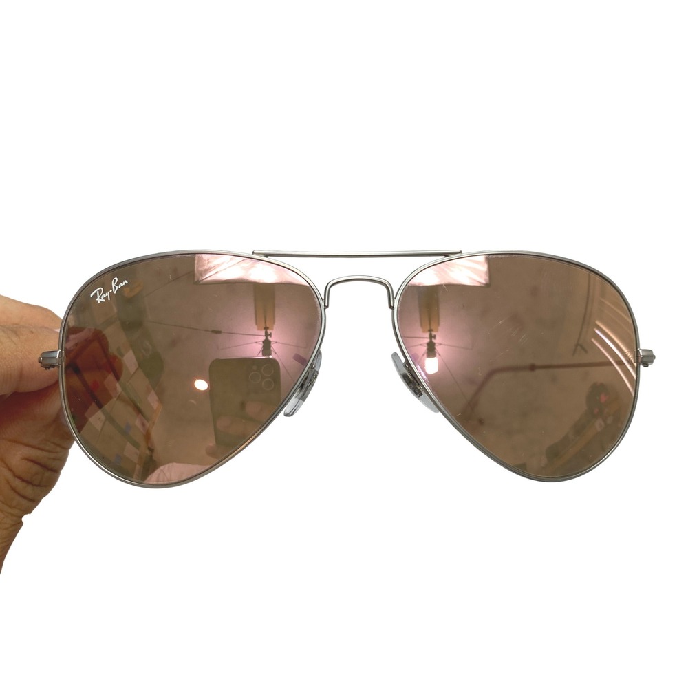 Ray-Ban RB3025 Aviator Sunglasses Unisex Silver Pink Mirror 019/Z2 55-14-135